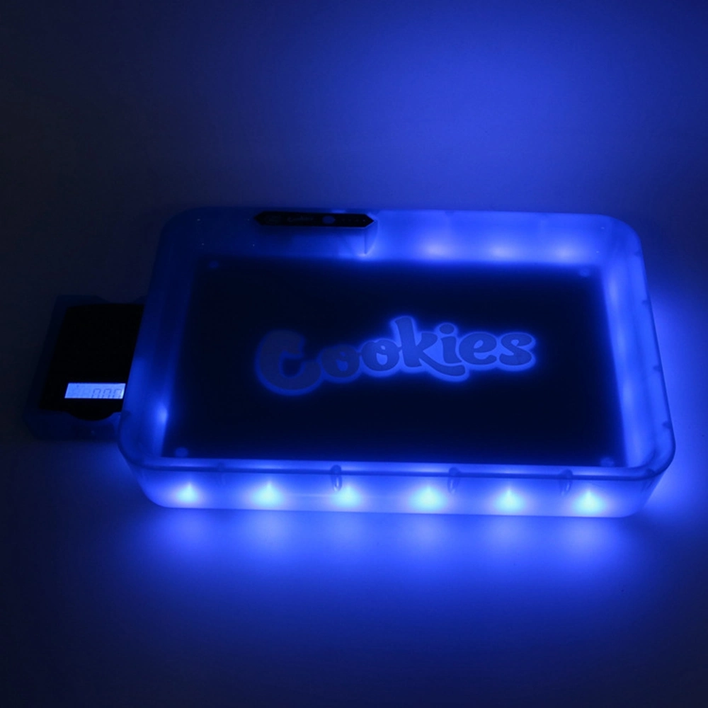 Latest USB Charge LED Light up Plastic Cookies Rolling Tray with Scale