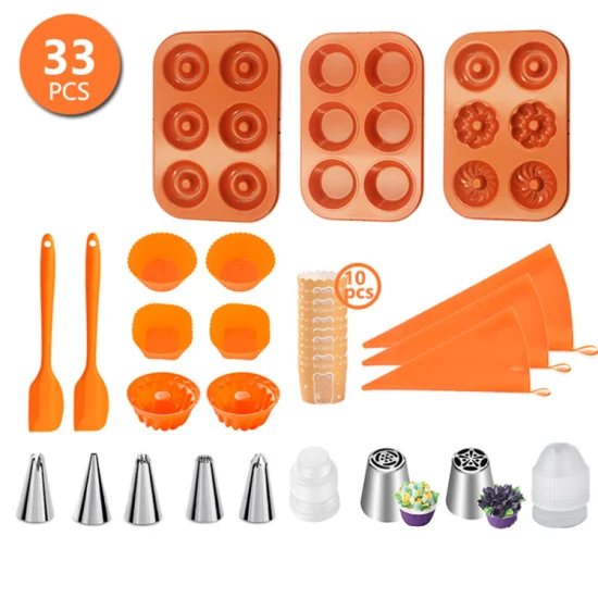 Ensemble d'ustensiles de cuisson en Silicone, outils à gâteaux, plaque à biscuits, moules à gâteaux en Silicone, ensemble de poêles à pâtisserie pour Muffin, pain, Pizza, 6 pièces